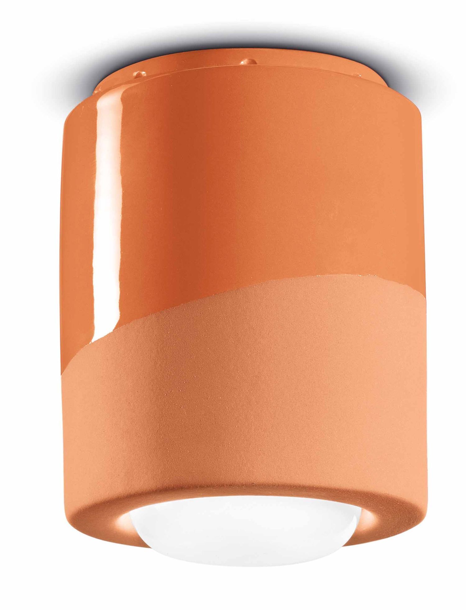 Deckenlampe Keramik E27 rund D: 12,5 cm Aufputz Orange