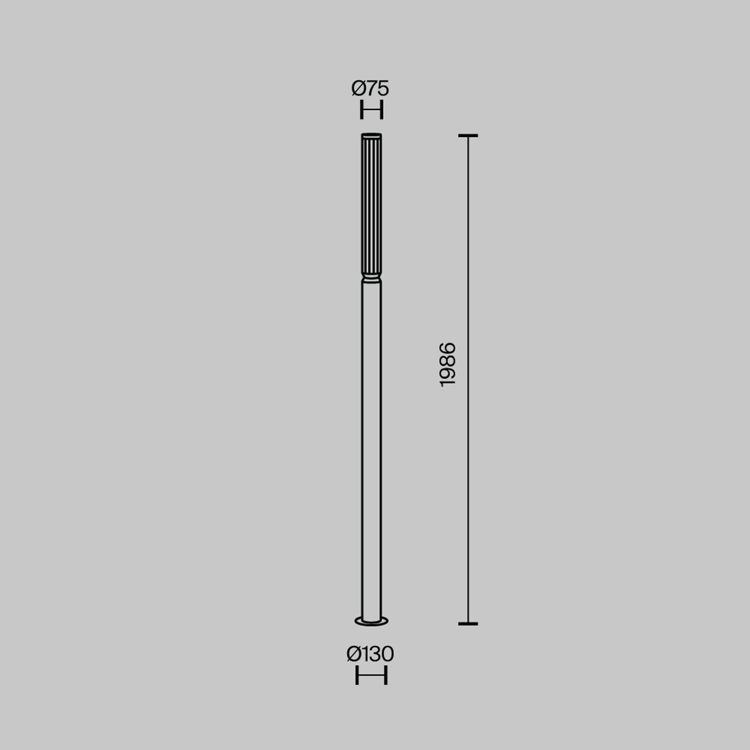 LED Pollerleuchte Aluminium Glas 198,6 cm hoch IP65