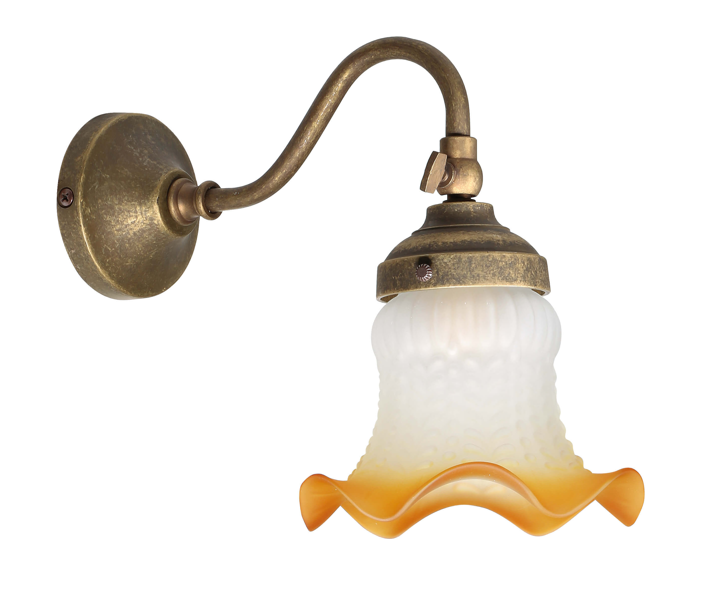 Wandlampe Messing Glas Floral Handarbeit Premium