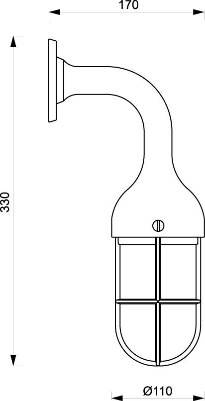 Wandlampe Bad Flur Chrom aus Messing Glas Schiff