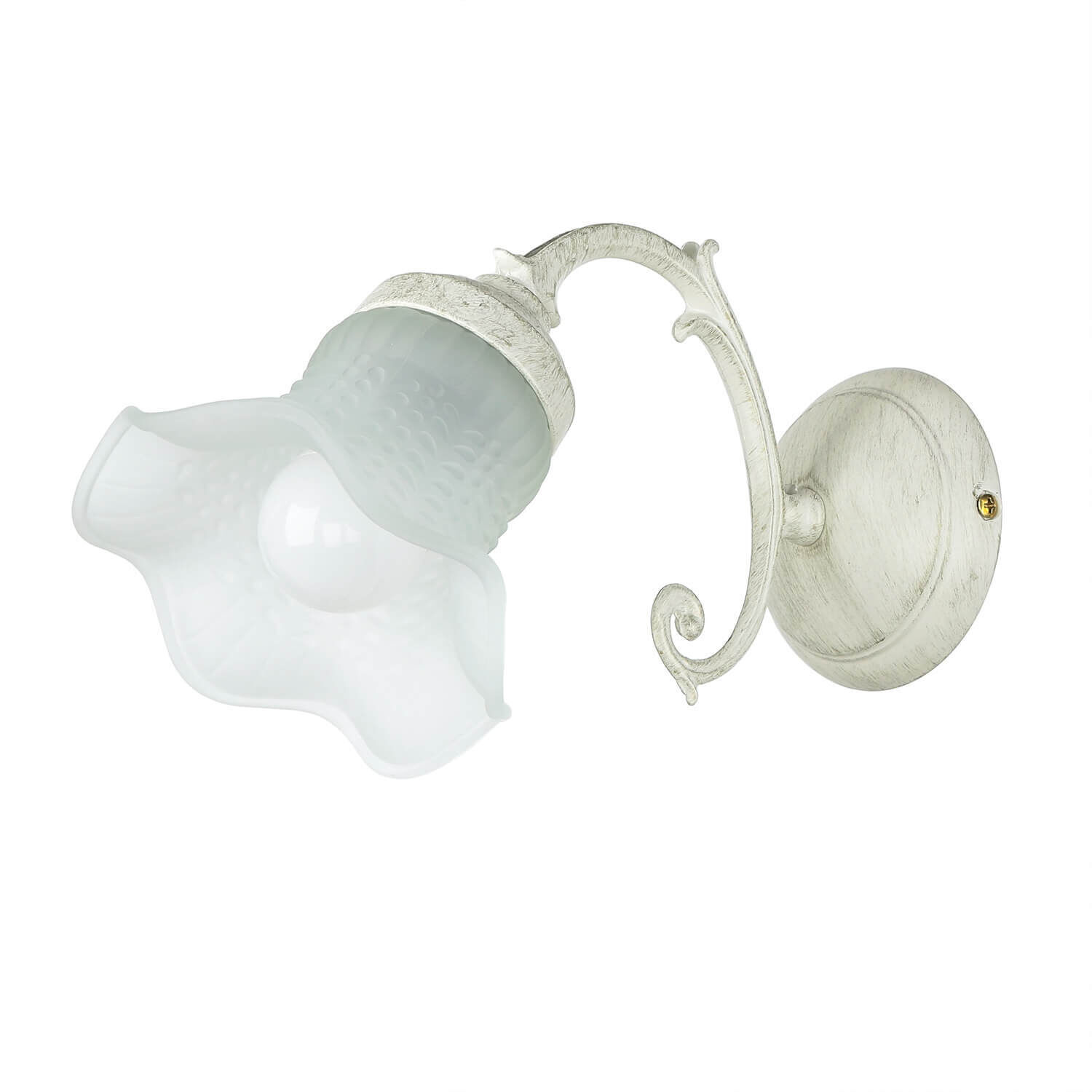 Wandlampe Shabby Chic Echt-Messing Glas floral