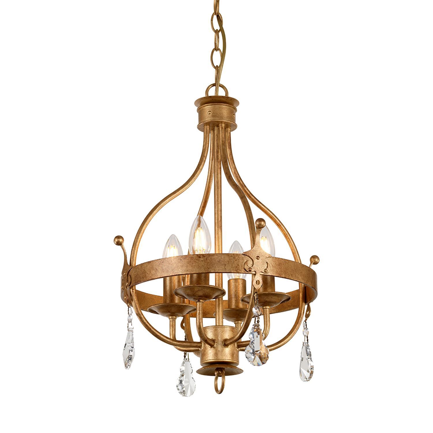 Lüster CAMELOT 10 in Gold Ø34cm kürzbar Lampe