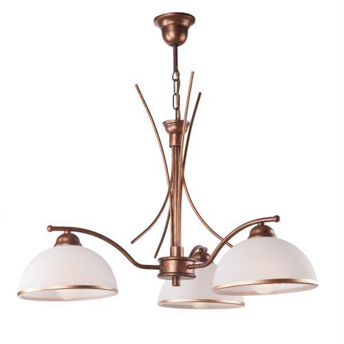 Braune Hängelampe Metall 3-flmg Jugendstil elegant