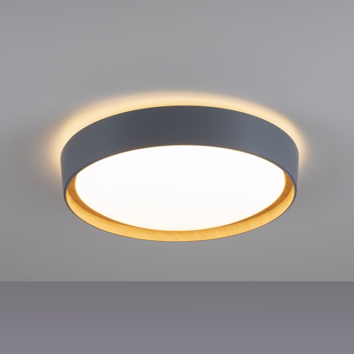 LED Deckenleuchte Grau Natur Ø40 cm 3400 lm dimmbar