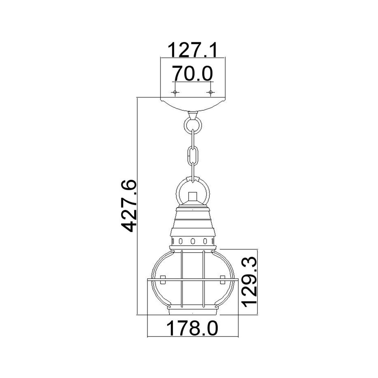 Hängeleuchte außen Aluminium Glas B: 17,8 cm rund IP44