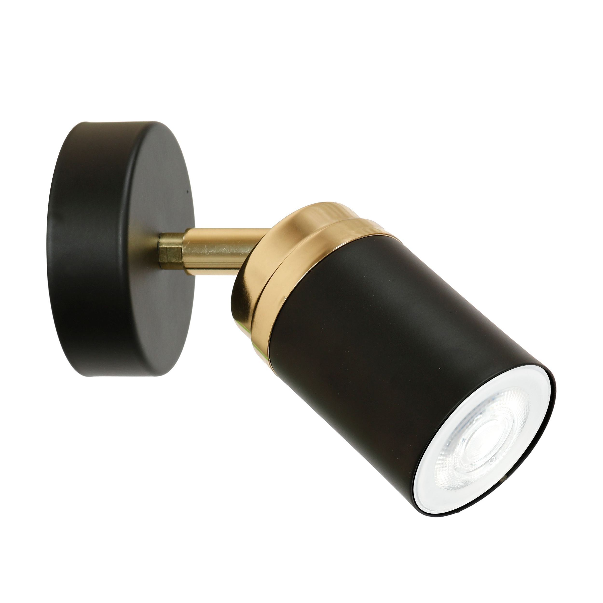 Spot Lampe Wand Schwarz Gold GU10 verstellbar