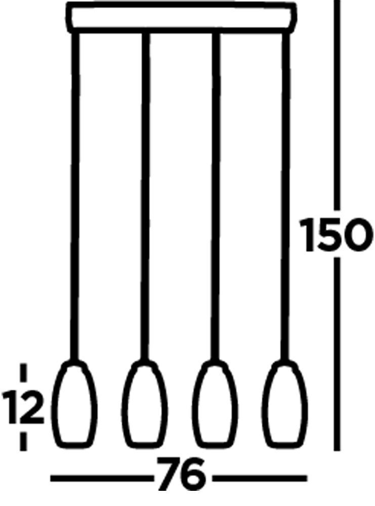 LED Hängeleuchte Glas B: 75,5 cm H: max. 150 cm verstellbar