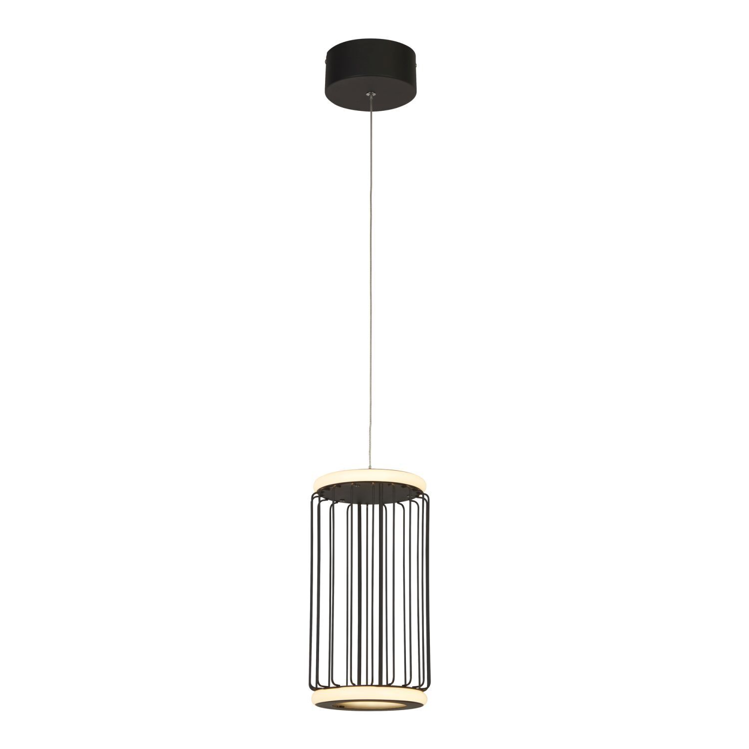 LED Hängelampe rund Ø 16 cm Schwarz Weiß 3000 K