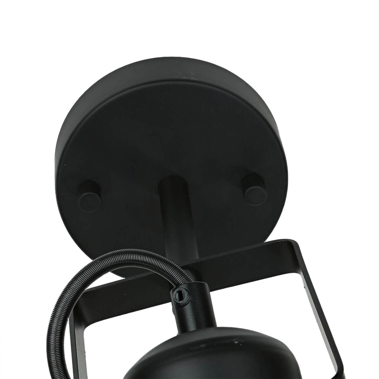Spot Lampe Schwarz Metall rund Retro DALLAS