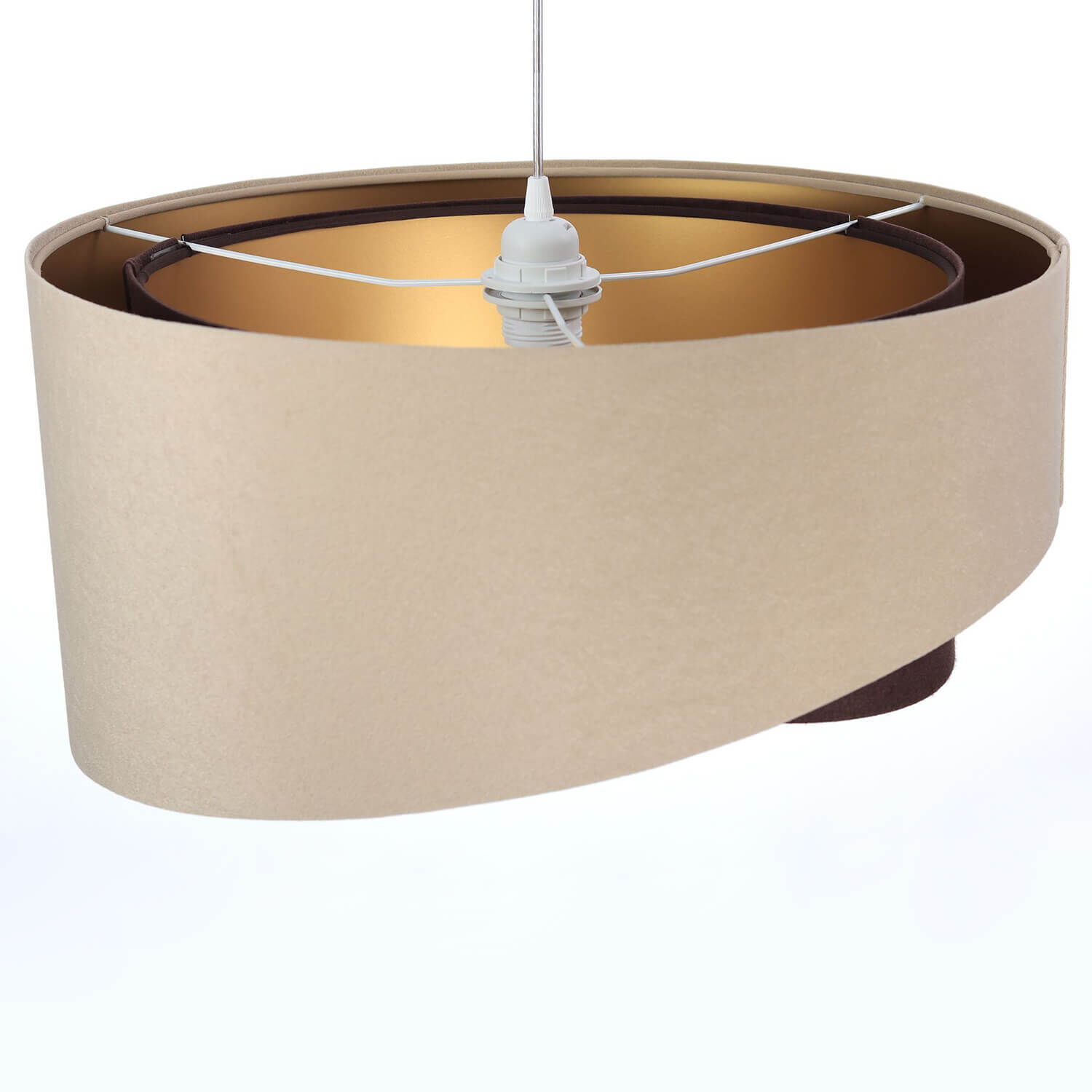 Hängeleuchte Beige Gold Braun Esstisch Lampe