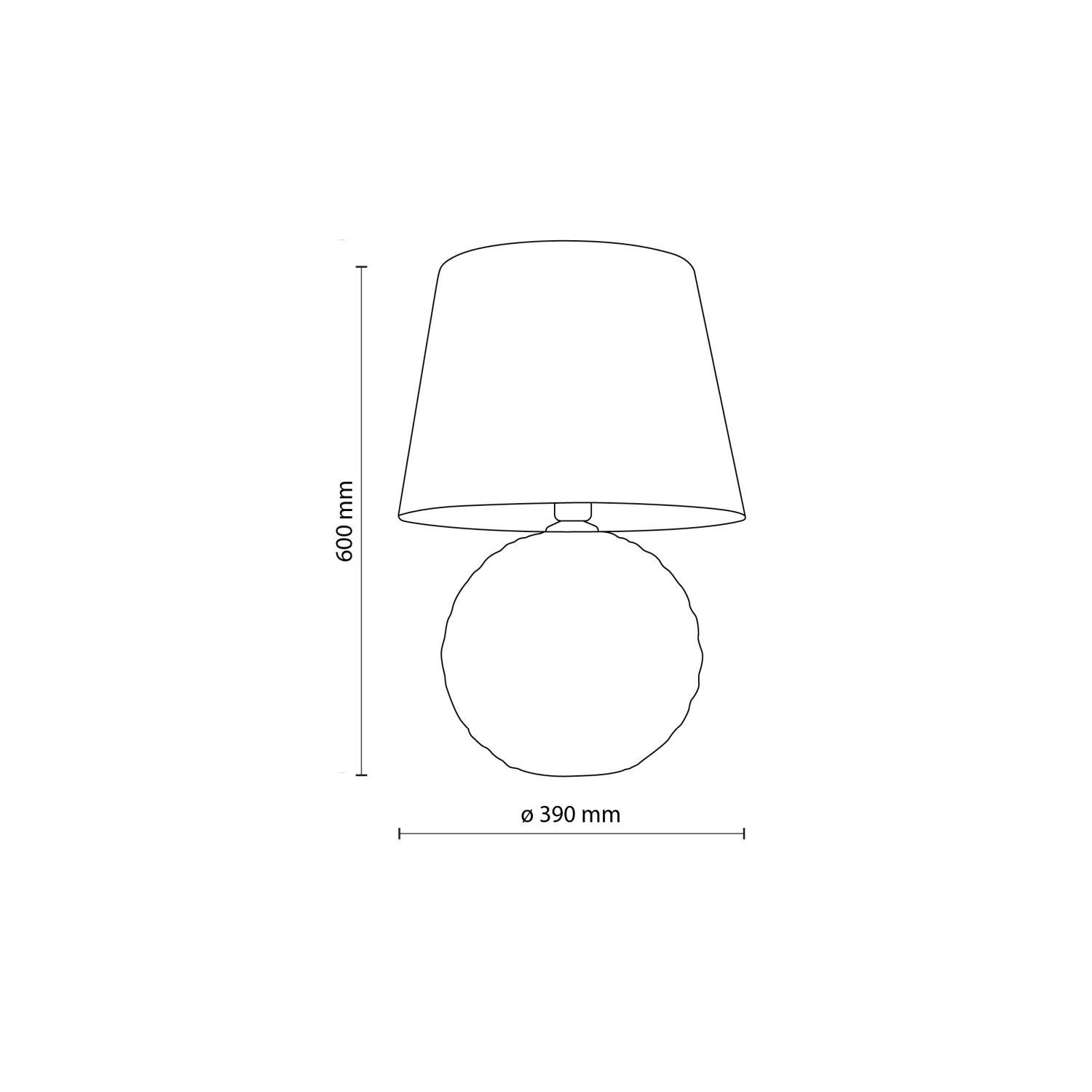 Tischlampe Schwarz E27 60 cm hoch Ø 38 cm Glas Stoff DOLORES