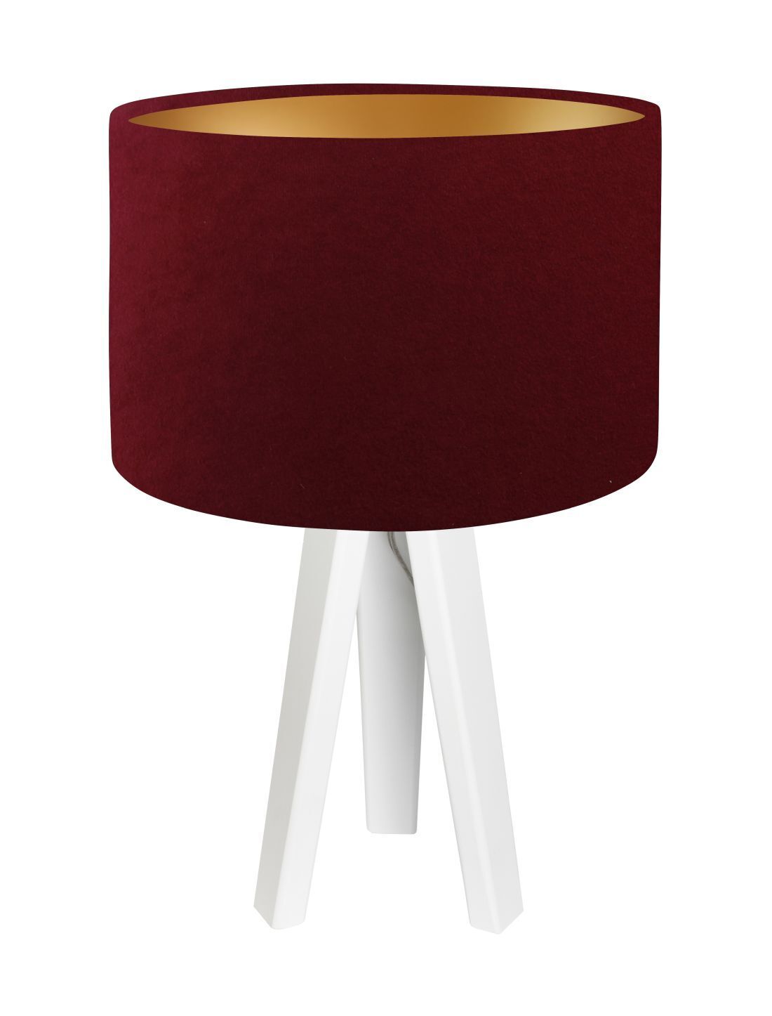 Schirm Tischleuchte Bordeaux Gold Retro 46cm Holz