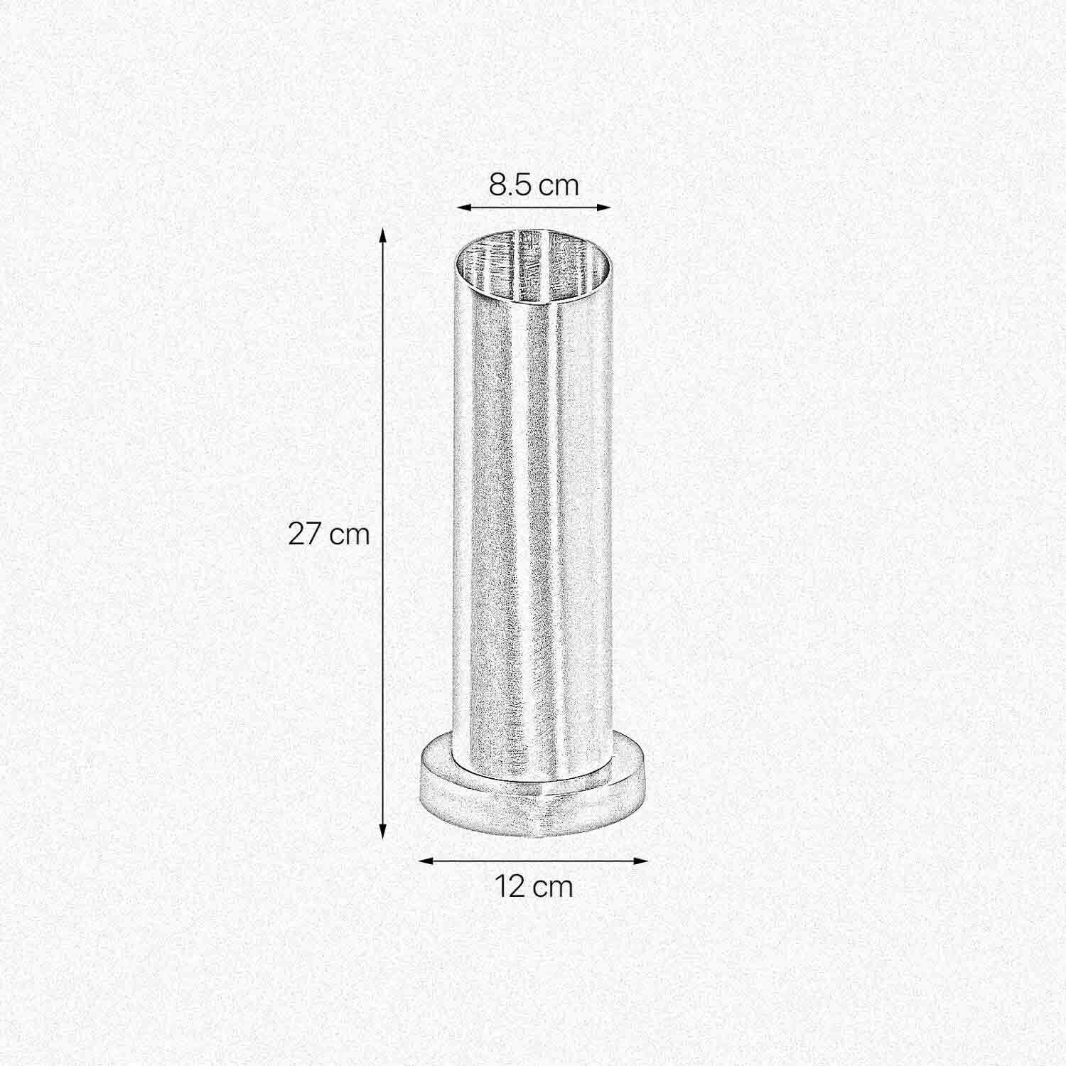 Tischleuchte Messing massiv H: 27 cm Ø 8,5 cm schmal klein