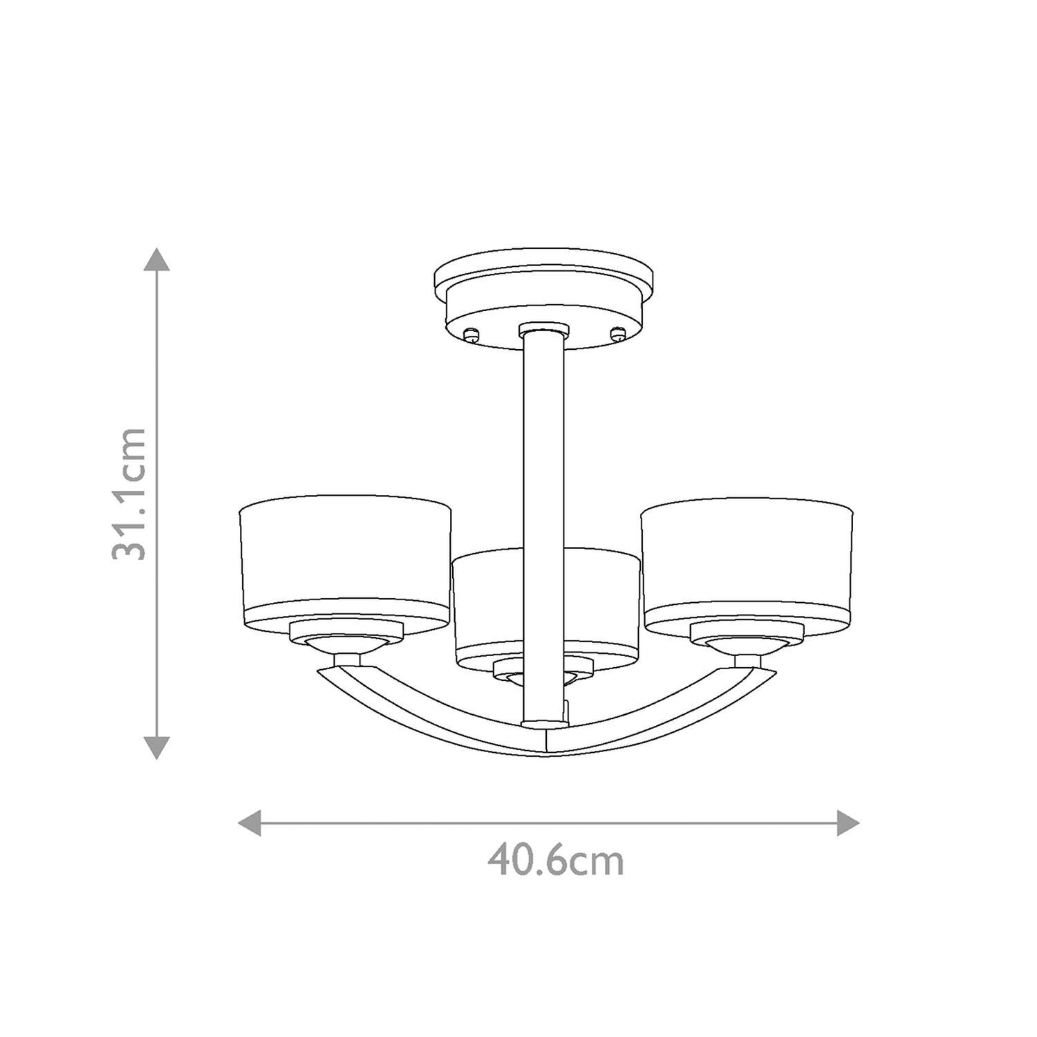 Deckenlampe Bad LED G9 IP44 40,6 cm breit 3000 K Chrom Weiß