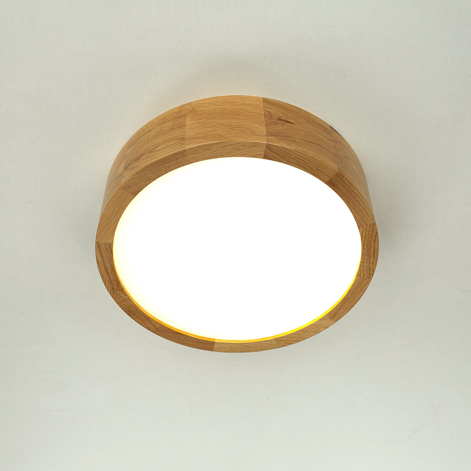 LED Deckenleuchte Wohnzimmer Holzlampe Eiche