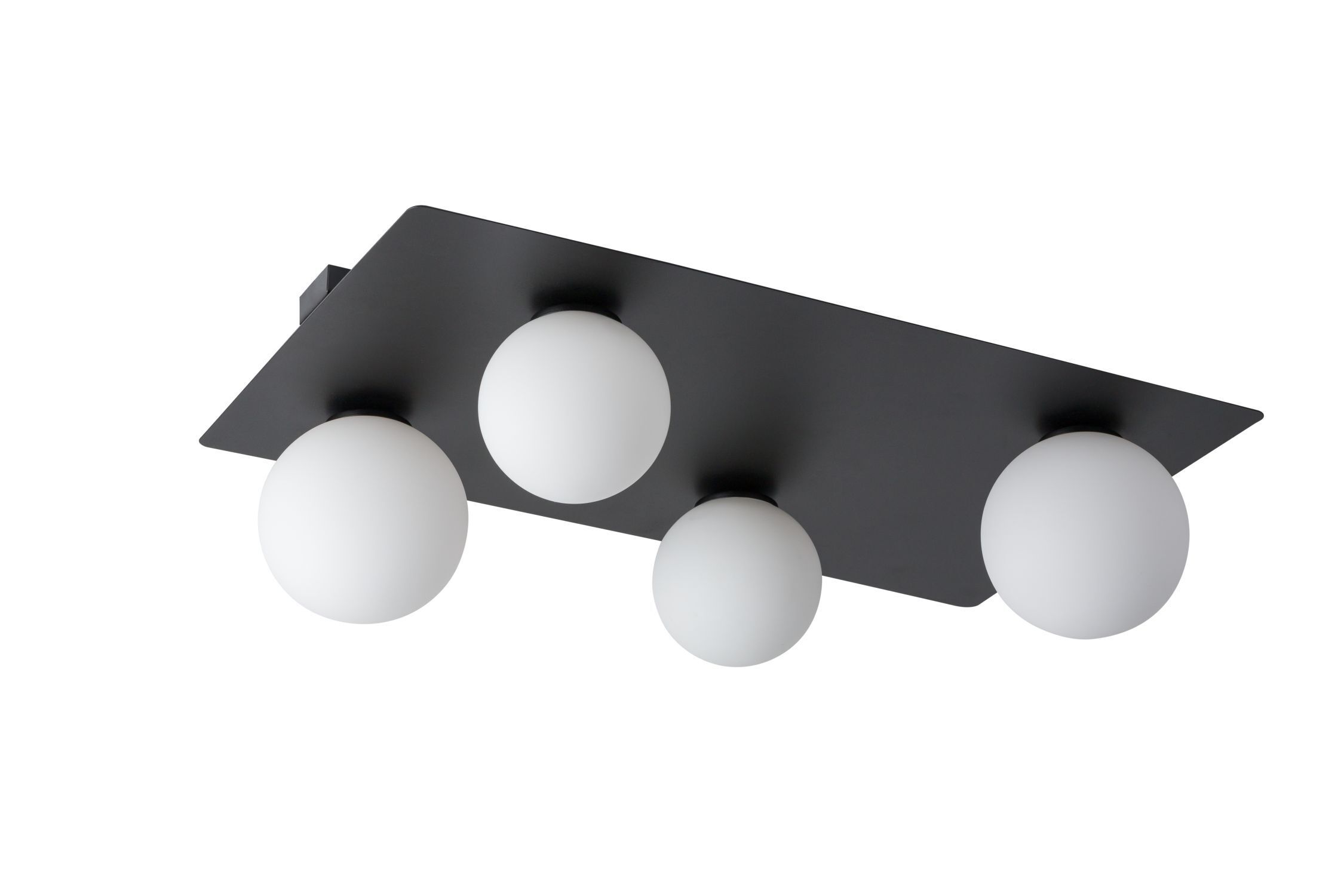 Deckenleuchte 4-flammig Metall Glas Schwarz G9 blendarm