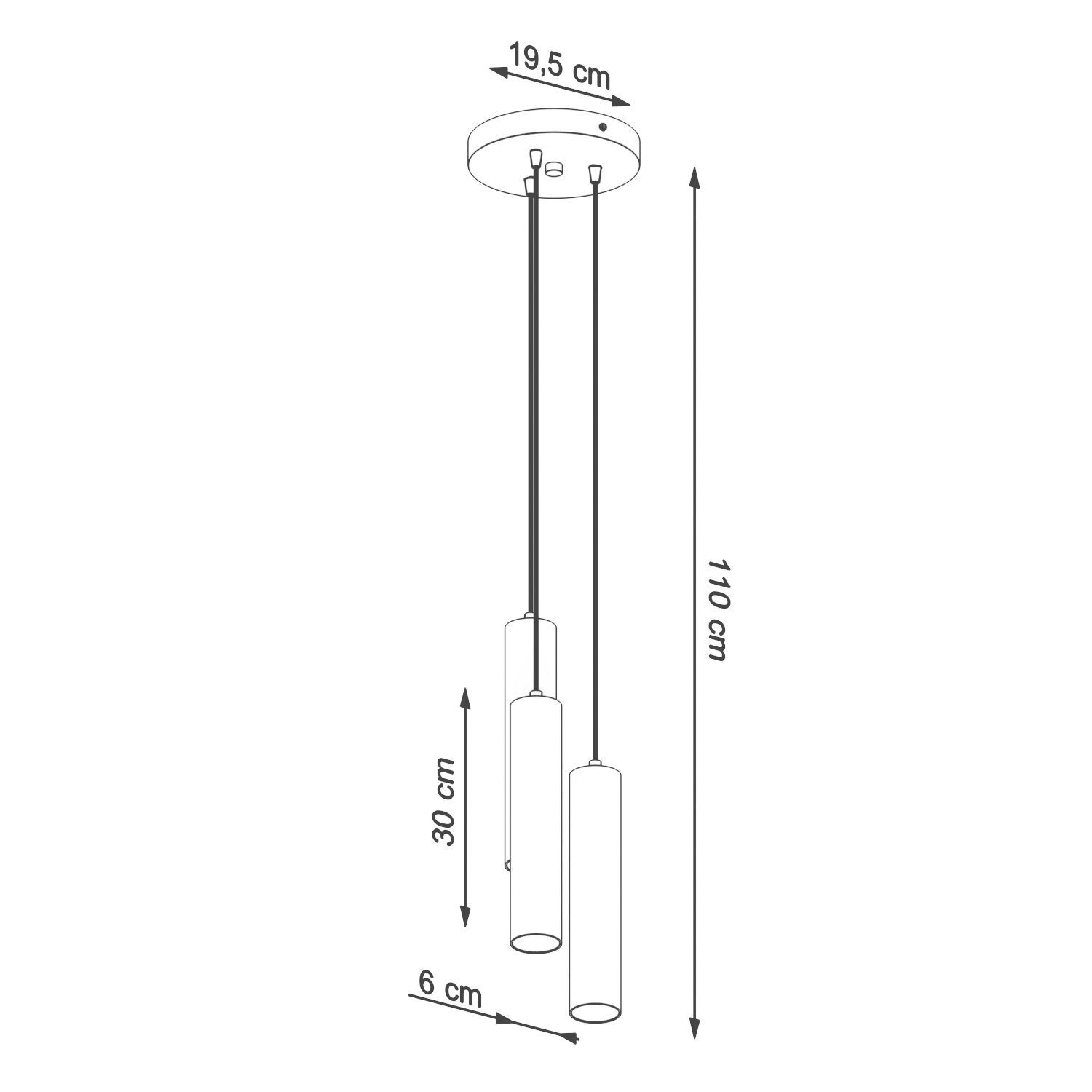 Pendelleuchte Metall Weiß 3-flammig GU10 Ø 20 cm Modern