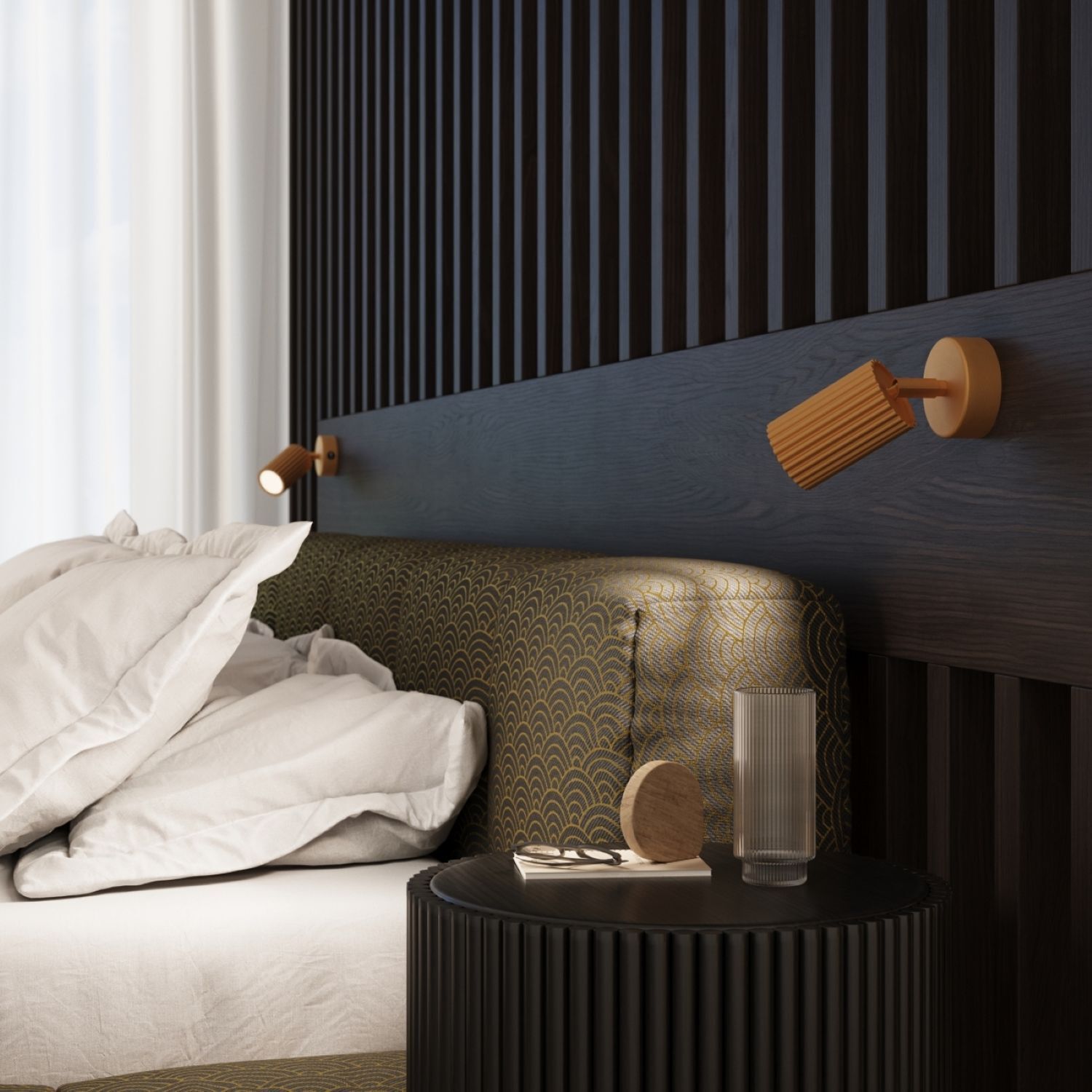 Schwenkbare Leselampe Wand GU10 B: 8 cm klein in Gold aus Alu