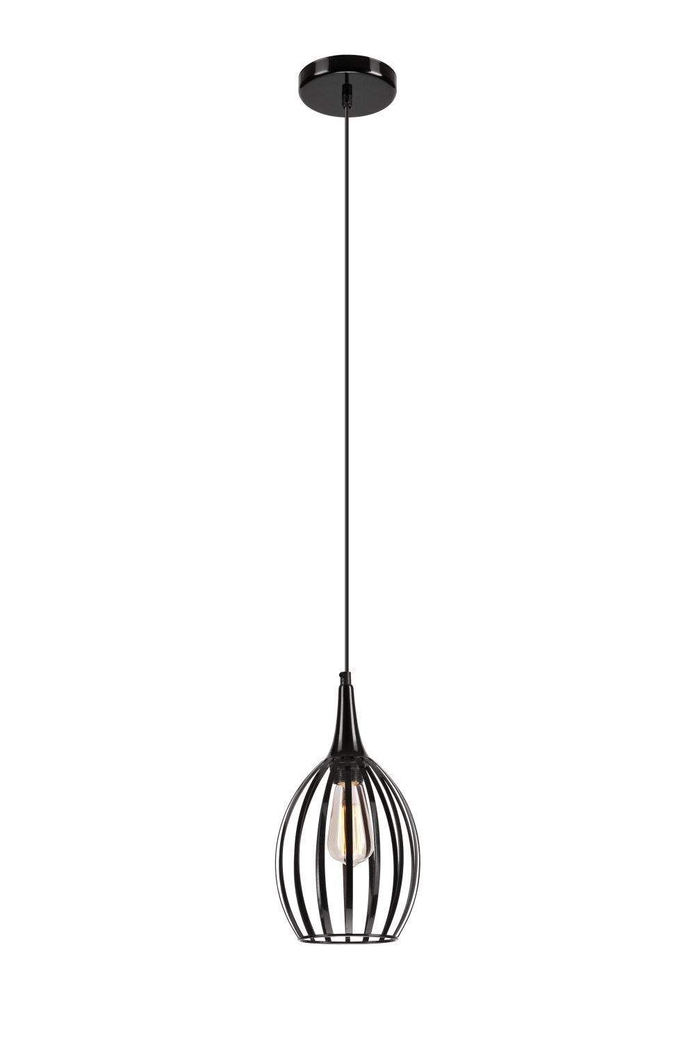 Schwarze Pendelleuchte Metall rund Modern Esstisch