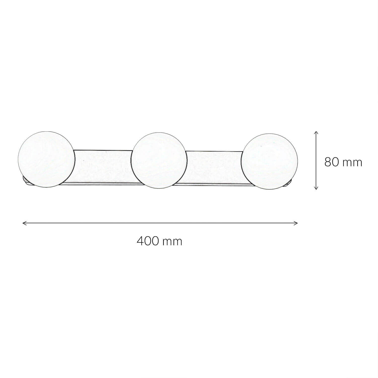 Wandlampe 3-flammig G9 Schwarz Weiß Glas Kugelschirme