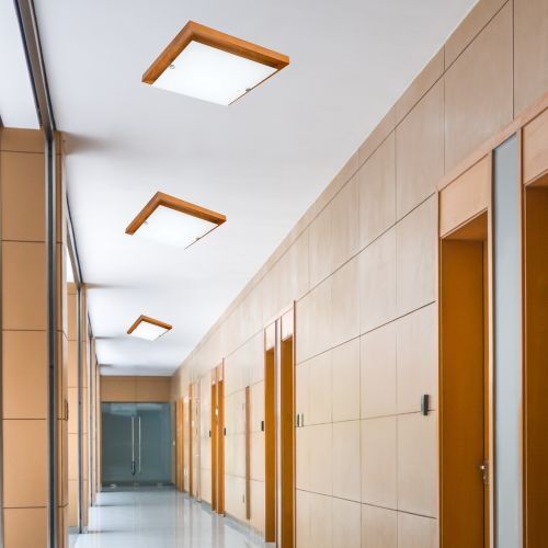 LED Deckenleuchte ERIN Holz vielseitig quadratisch