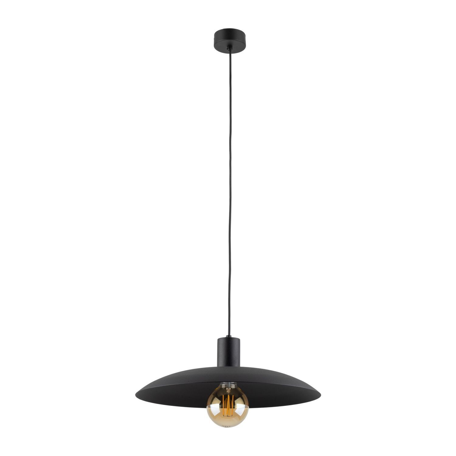 Schwarze Pendelleuchte Metall Ø41 cm rund E27 Loft