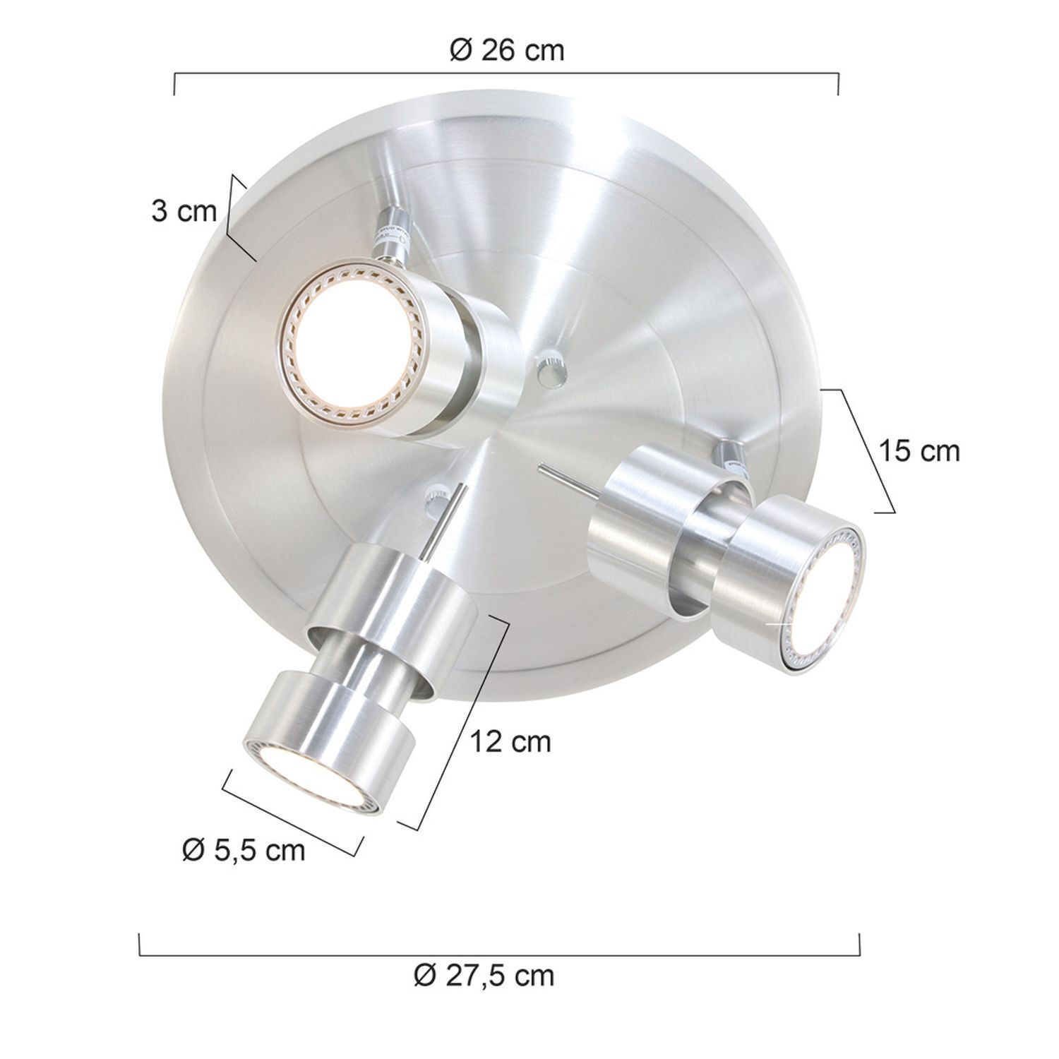 Verstellbarer Deckenstrahler Metall Ø27,5 cm inkl. GU10