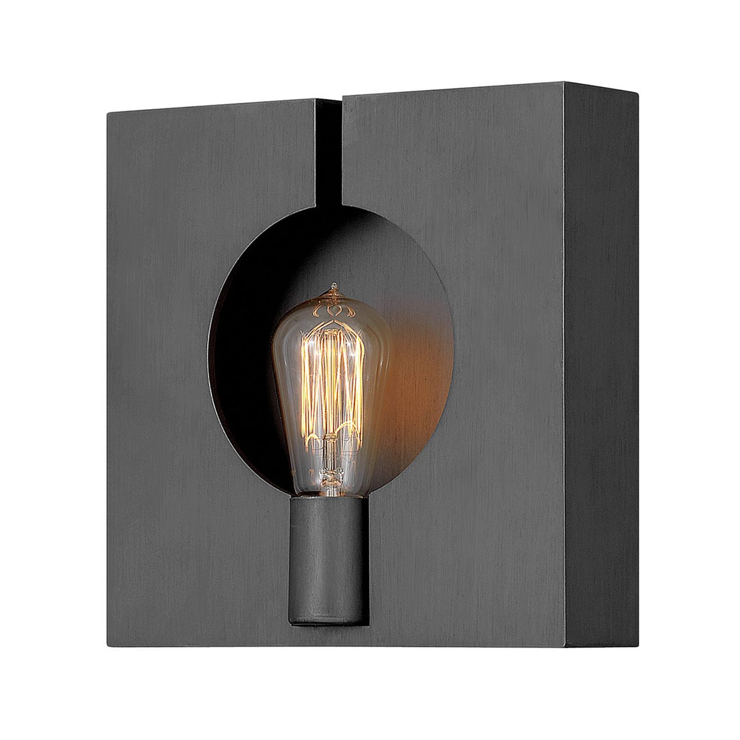 Wandleuchte Metall Graphit H: 26,6 cm klein E27 eckig Modern