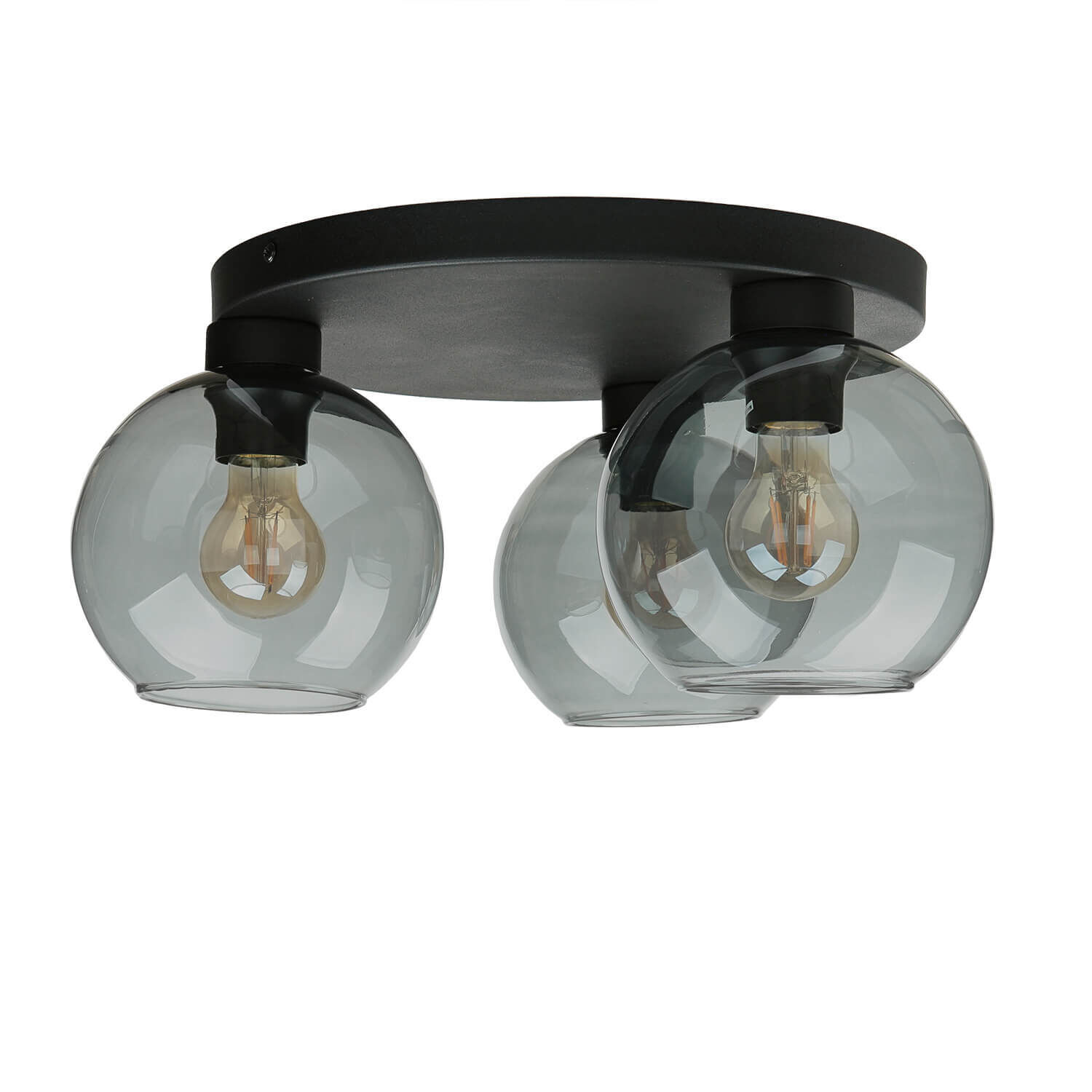 Deckenleuchte Glas in Graphit 3xE27 Lampe KALETE