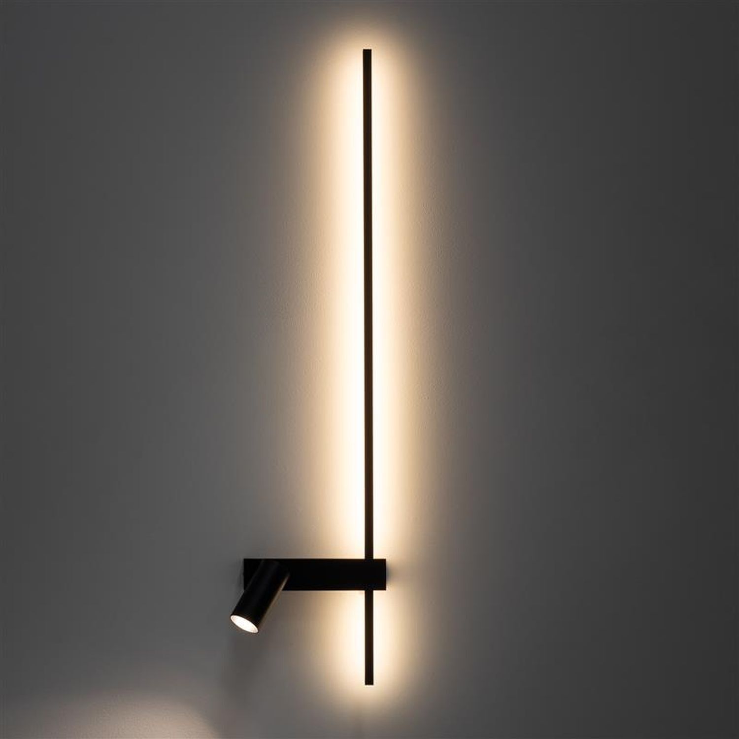LED Wandleuchte Schwarz Aluminium GU10 H:80 cm indirekt
