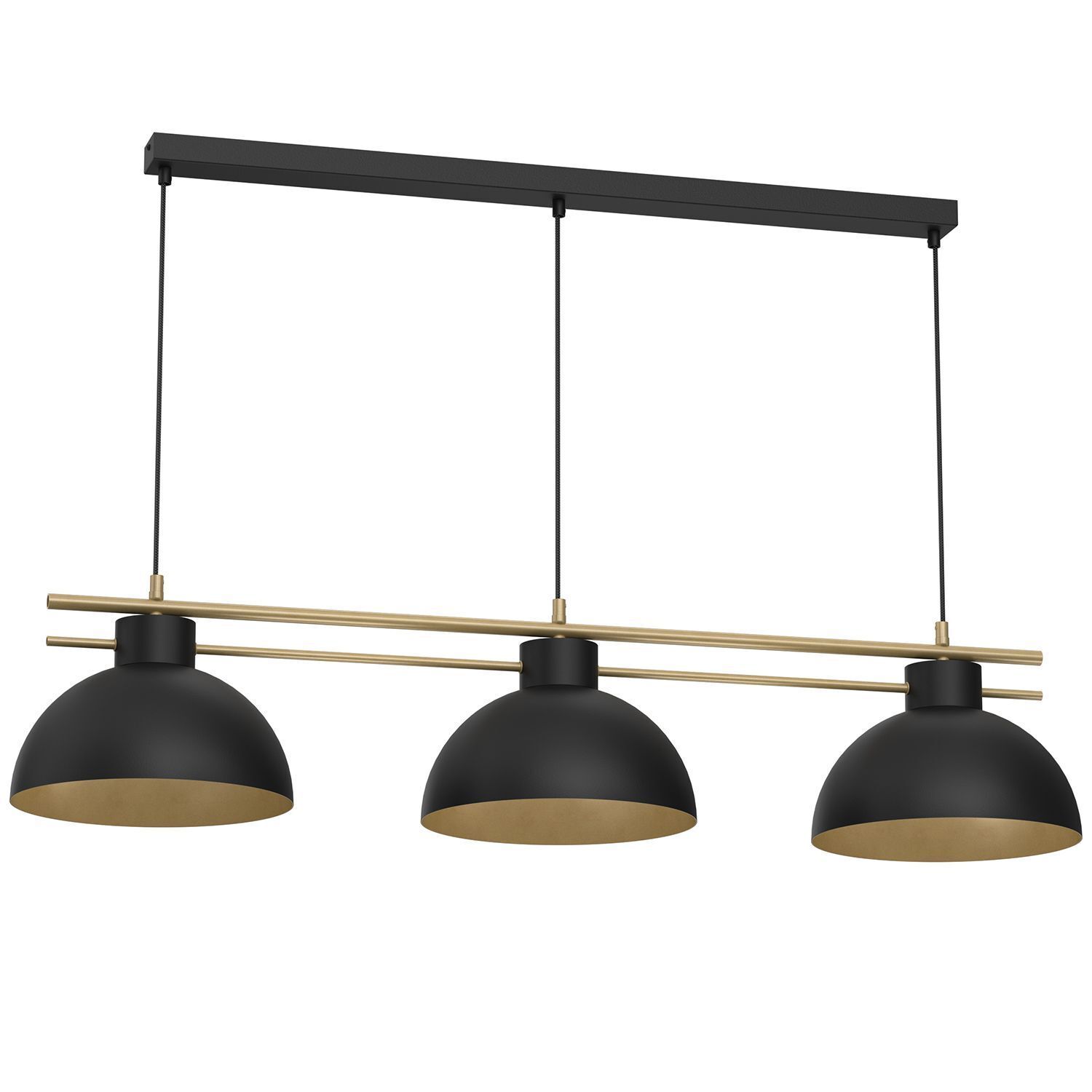 Elegante Hängelampe Metall Schwarz Gold E27 115 cm