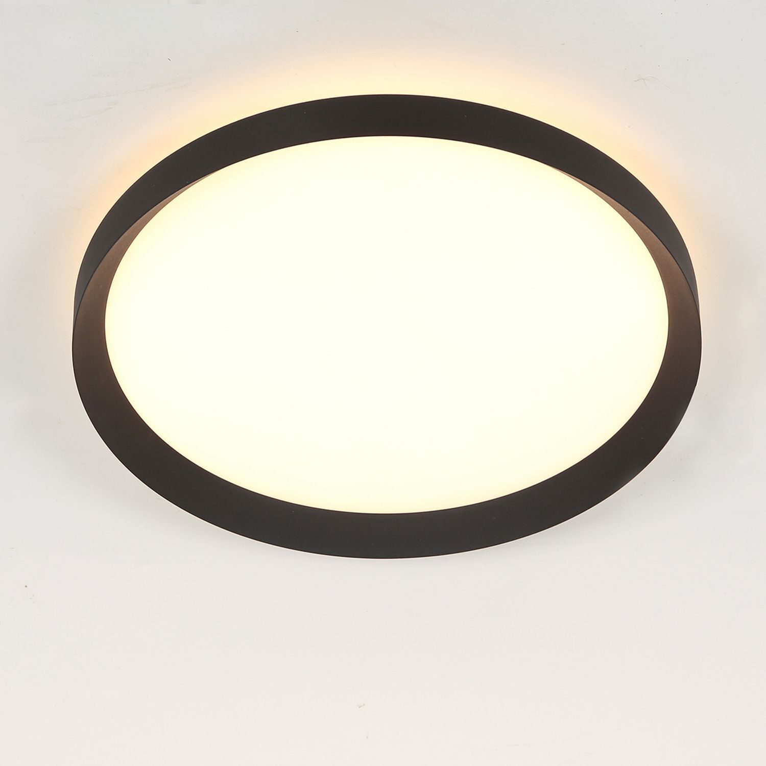 LED Deckenlampe Schwarz Weiß B:40 cm 2700 K rund