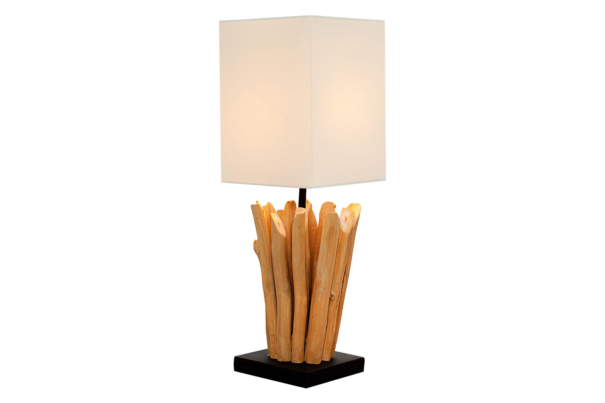 Eindrucksvolle Tischlampe Modern echtes Holz 45cm