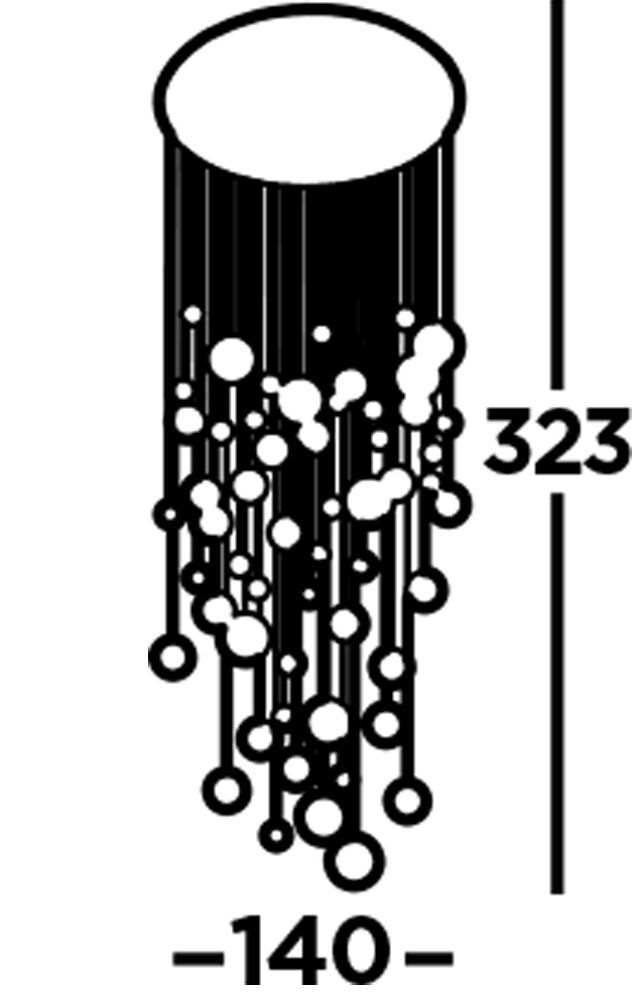 LED Hängeleuchte D: 140 cm in Chrom Kupfer Messing