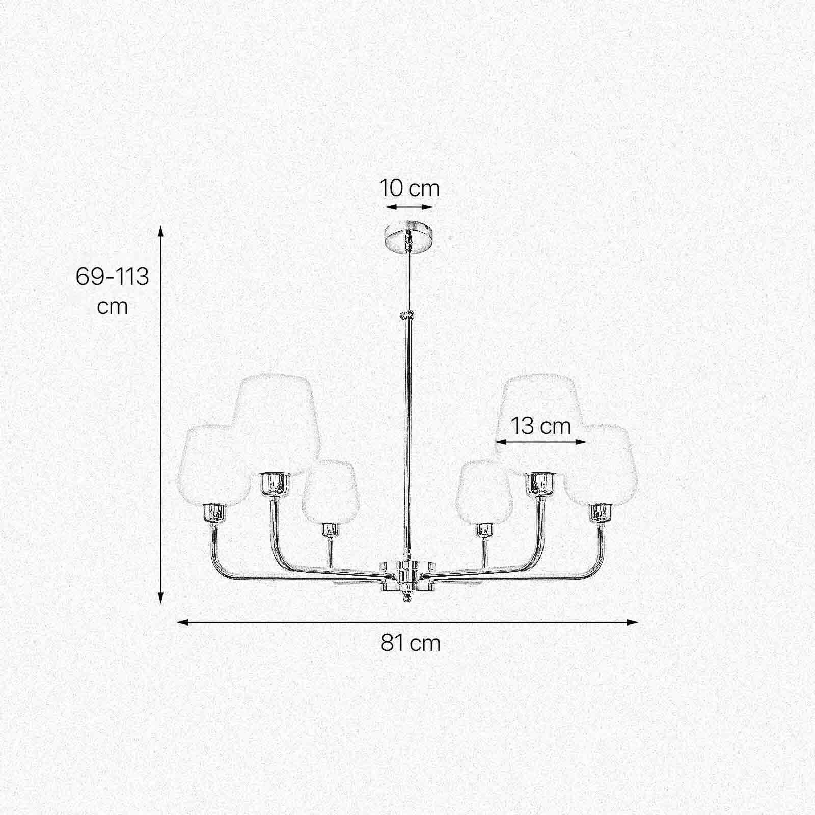 Kronleuchter Glas Messing Ø 81 cm 6x E27 verstellbar