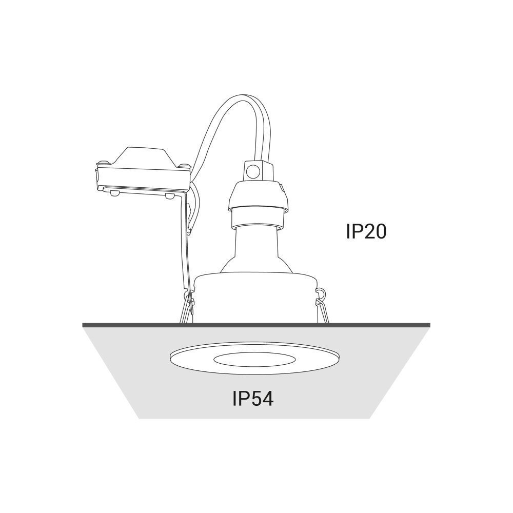 Schwarzer Einbauspot Aluminium Ø8,3cm rund Außen