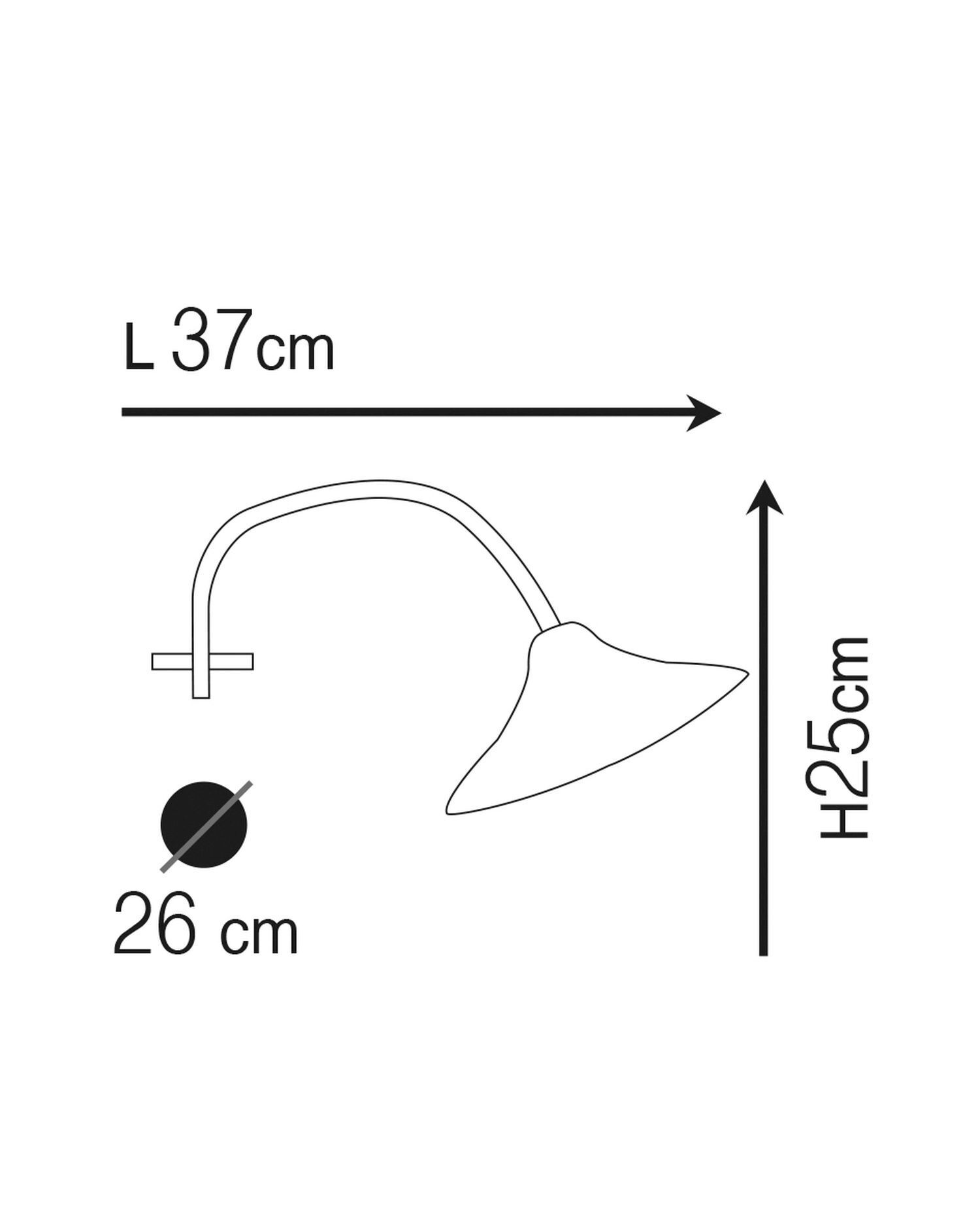 Wandleuchte außen Echt-Messing E27 IP23 B: 26 cm HYLOS