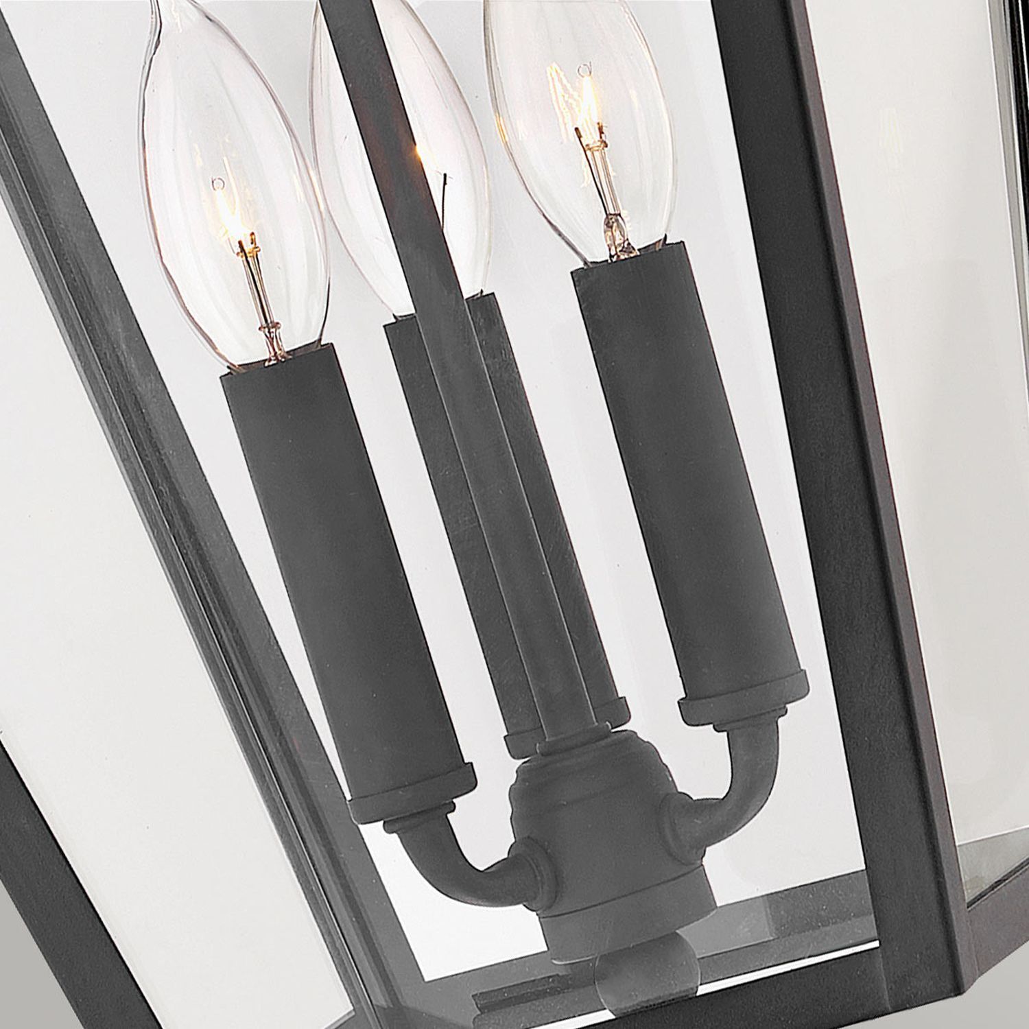Hängelampe außen Schwarz 30,5 cm breit IP44 E14 Alu Glas