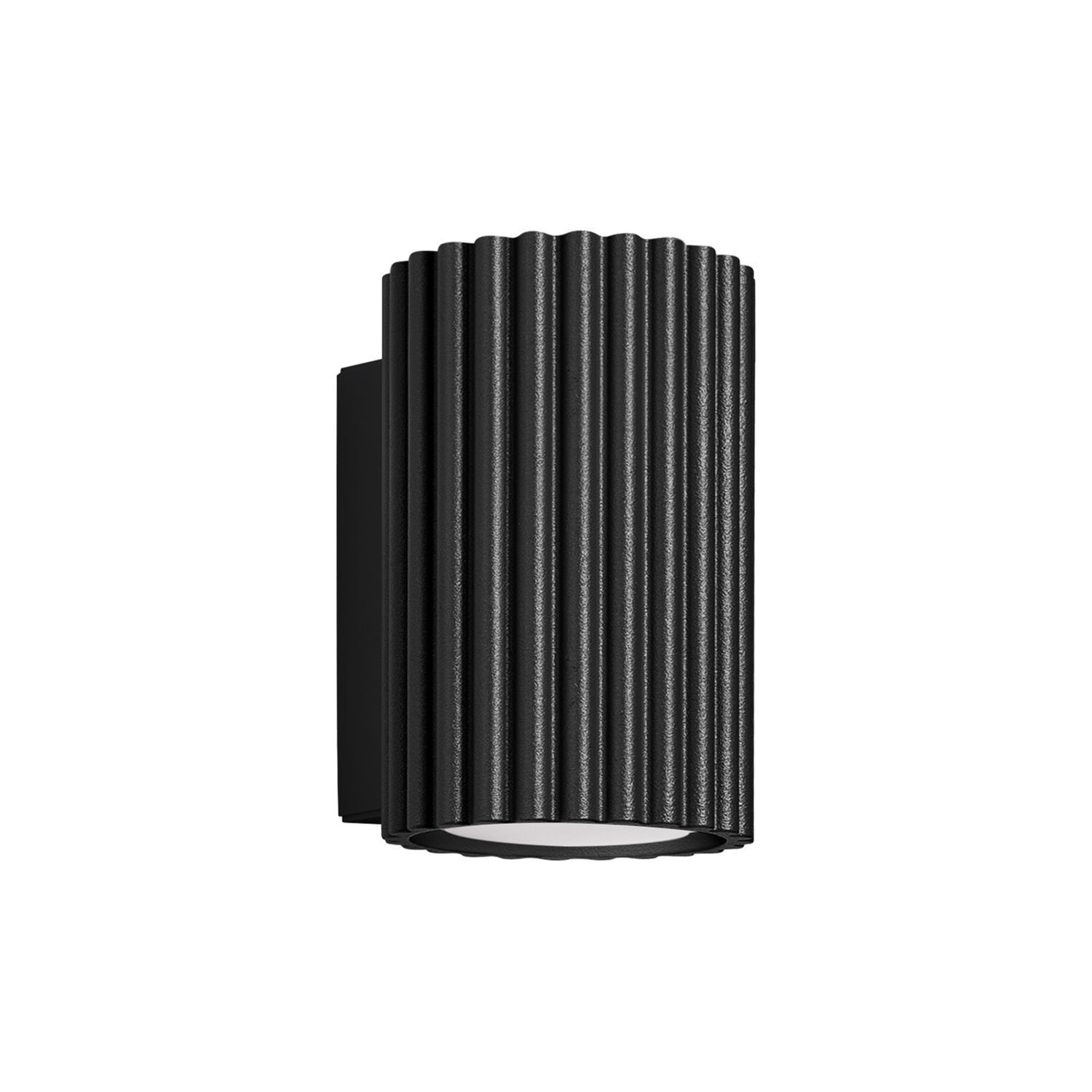 Schwarze Wandlampe klein 10 cm hoch GU10 aus Aluminium Modern