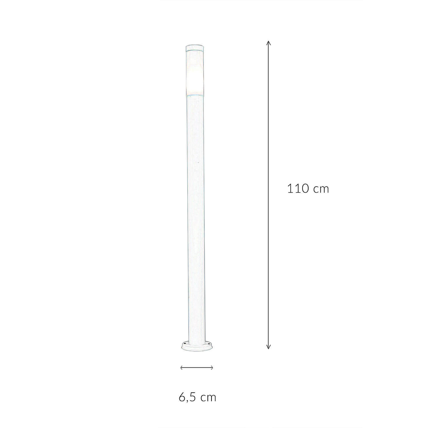 Pollerleuchten Edelstahl in Weiß E27 110 cm Außen