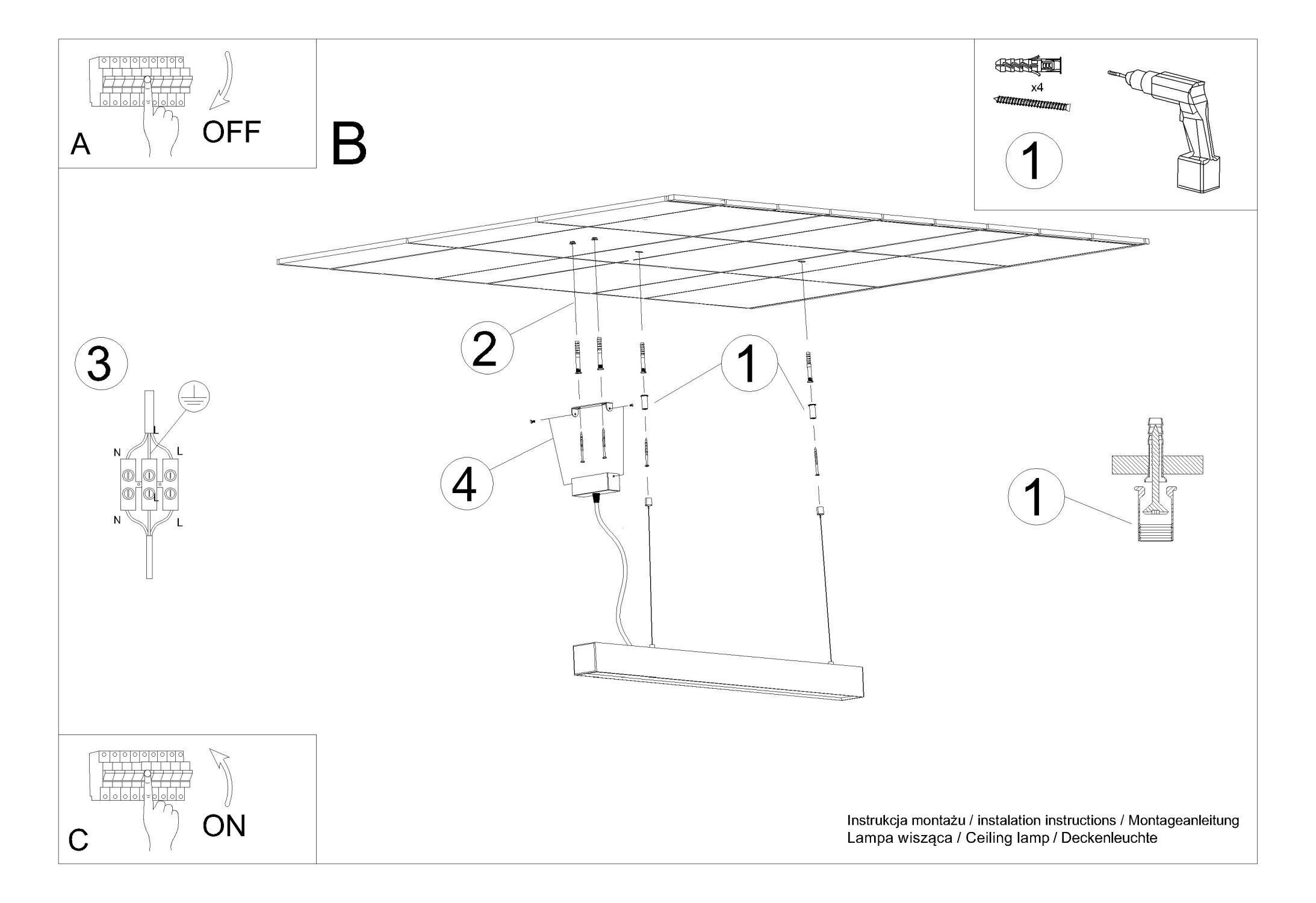 LED Hängelampe Metall Grau B: 67 cm 4000 K schmal
