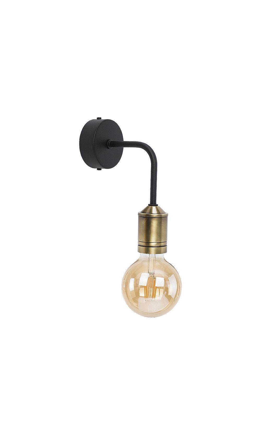 Industrie Wandlampe LORELEIA in Schwarz Messing