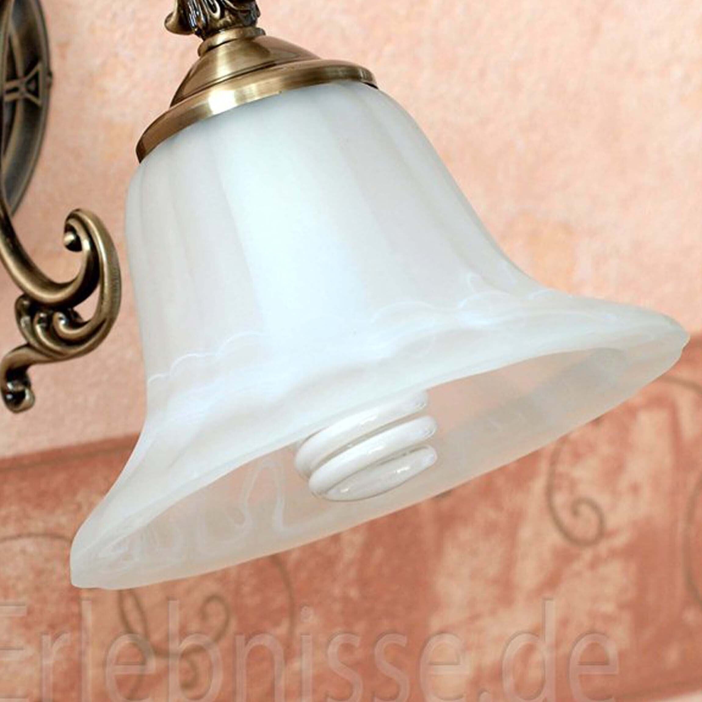 Edle Wandlampe ORCHIDEA Jugendstil Alabaster Glas