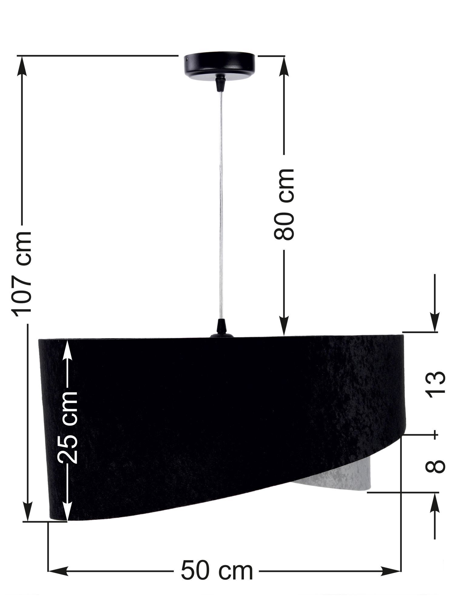 Pendelleuchte Schwarz Grau Silber Ø50cm Esstisch