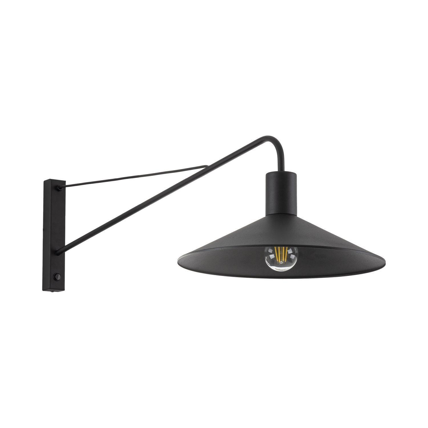 XXL Wandlampe mit Schalter T: 103 cm Metall Schwarz E27