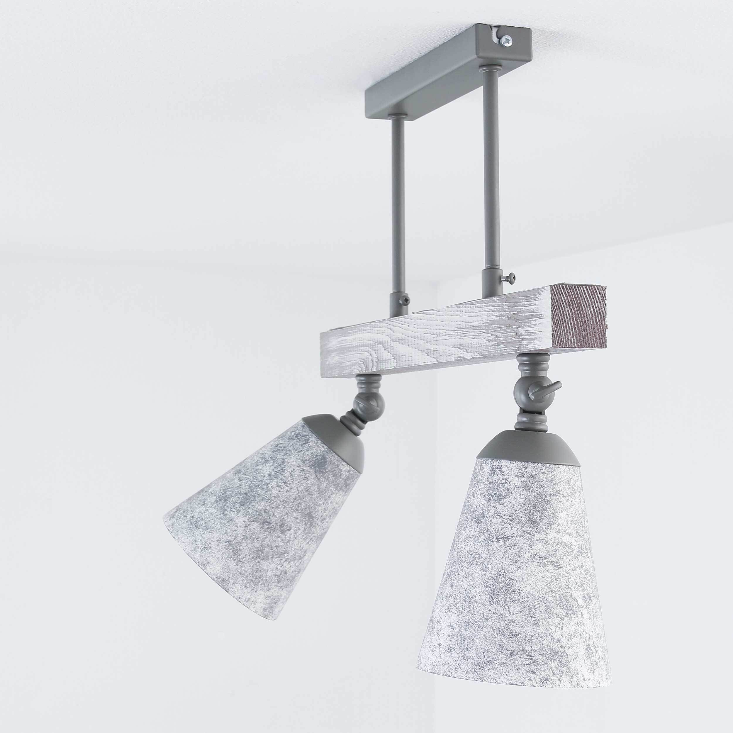 Küche Deckenlampe AGAP Echtholz Shabby Weiß 2xE27