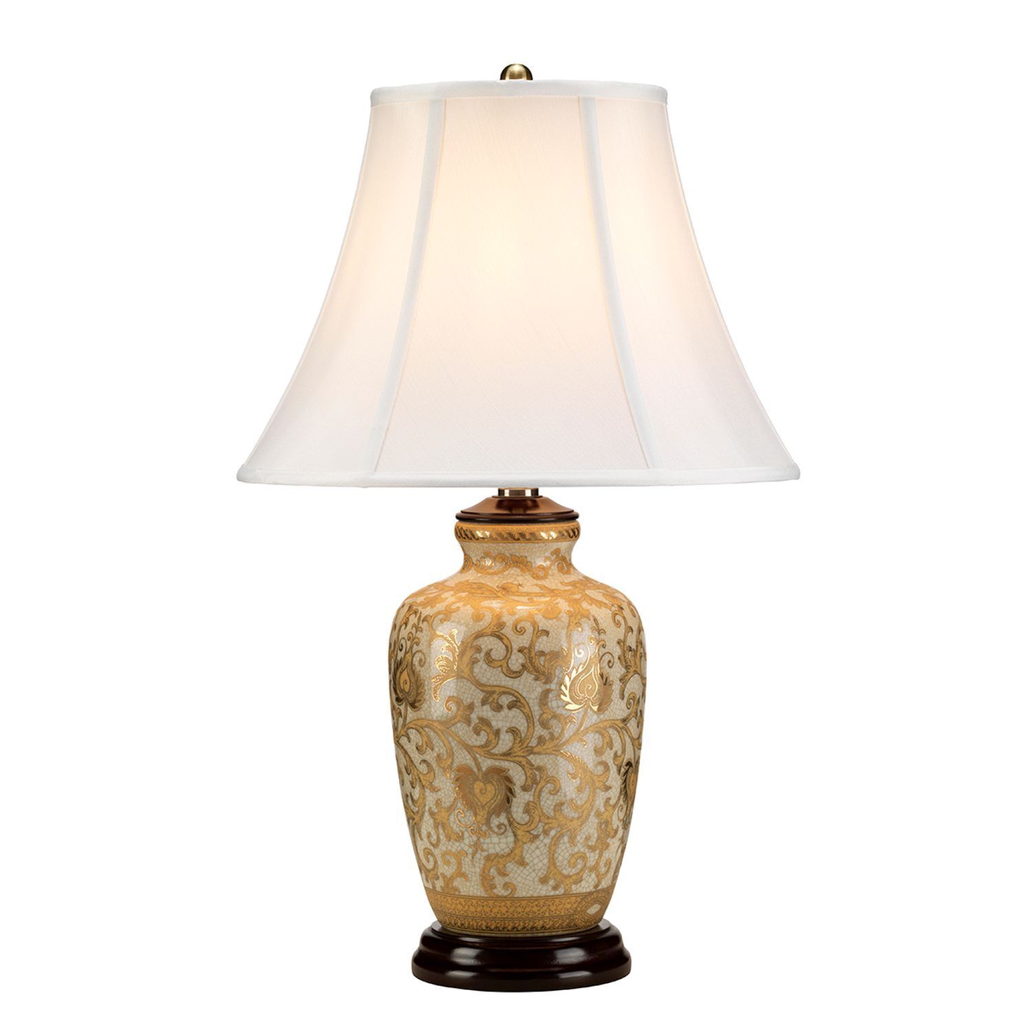 Tischleuchte CHINO Creme Gold 58cm Porzellan Lampe