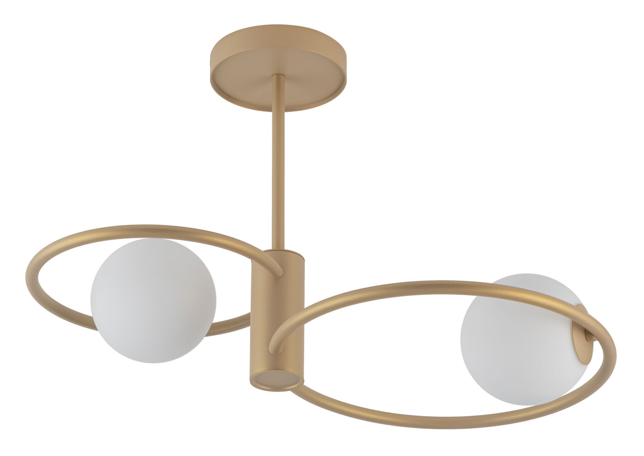 Wohnliche Deckenleuchte Gold Metall Glas G9 2-flammig