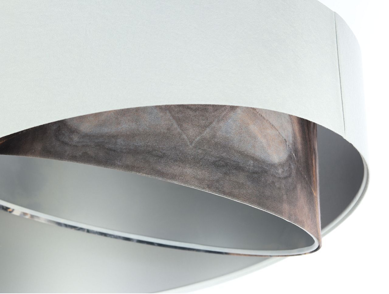 Pendelleuchte Wohnzimmer rund D: 50 cm Stoff Velours Optik