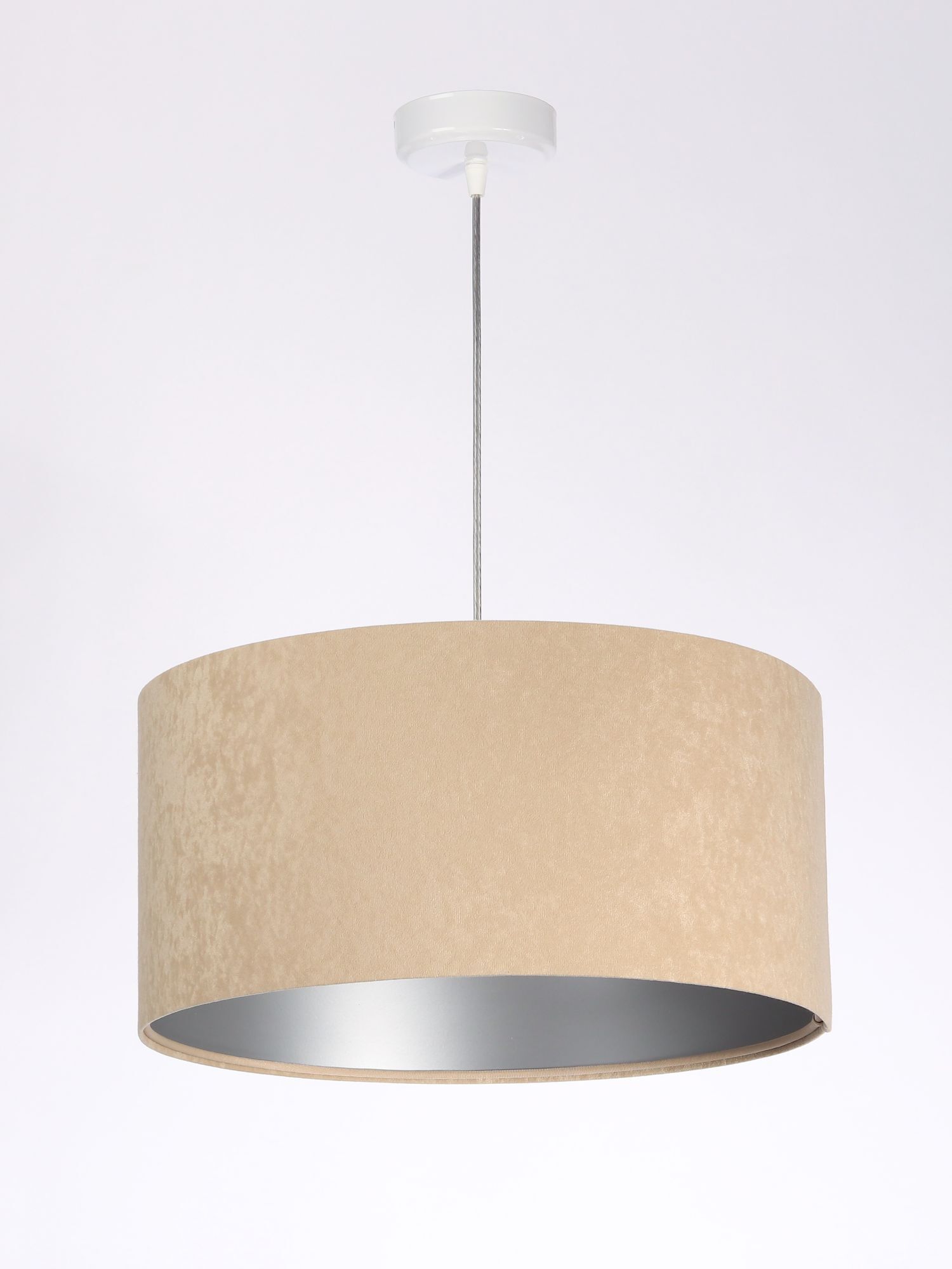 Pendelleuchte Beige Silber Retro rund Esstisch